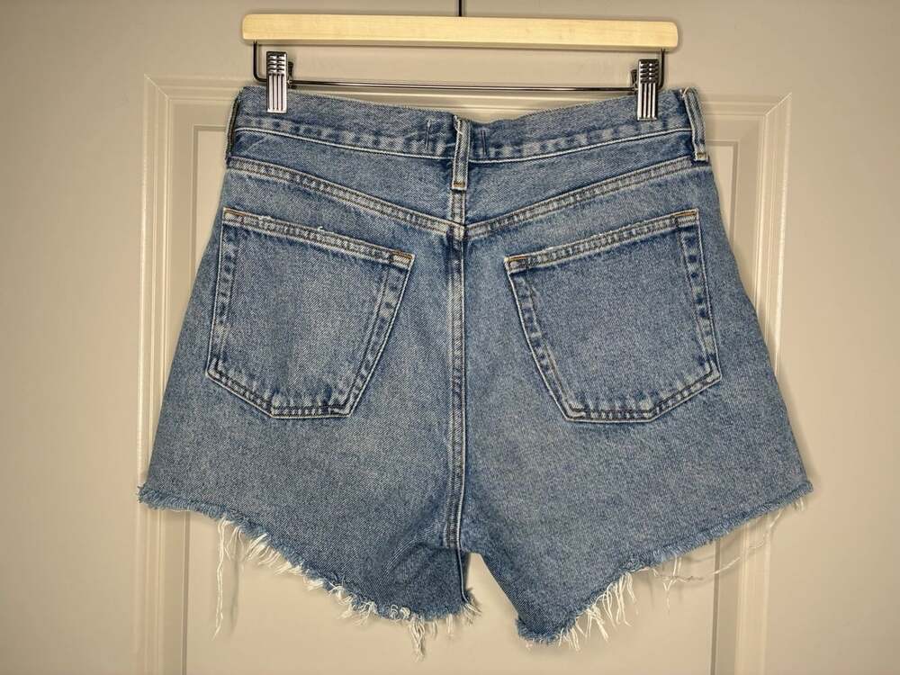 Agolde Parker Long Short in Skywave Size 27 Denim Shorts - Picture 7 of 8